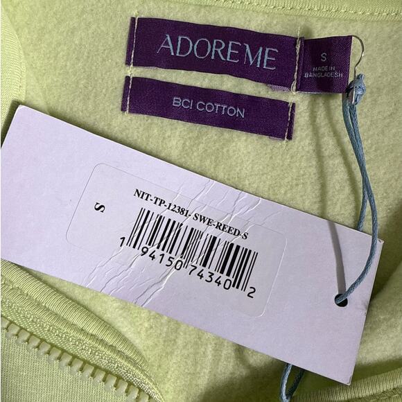 NWT Adore Me Quarter Zip Sweater in Yellow Green Size Small - Picture 4 of 5